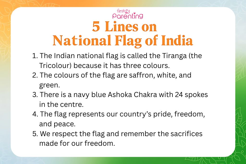 5 Lines on National Flag of India 5 Lines on National Flag of India