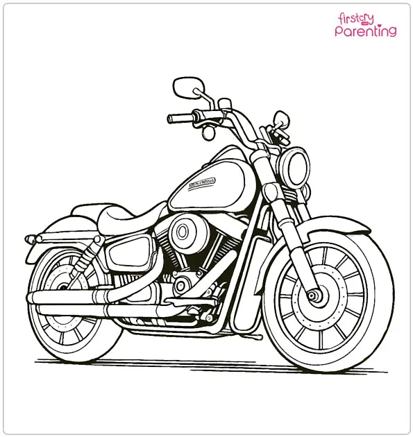 Harley Davidson Motorcycle Coloring Page
