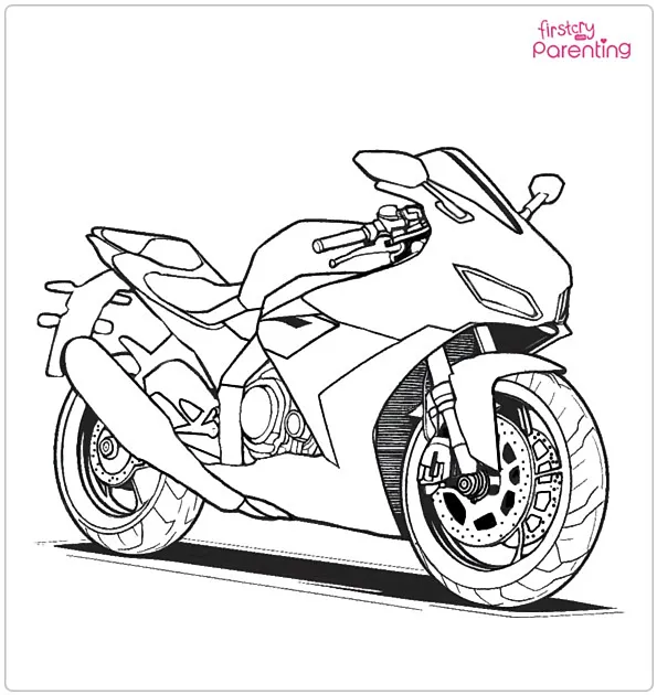 Honda Motorcycle Coloring Page