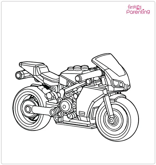 Lego Motorcycle Coloring Page