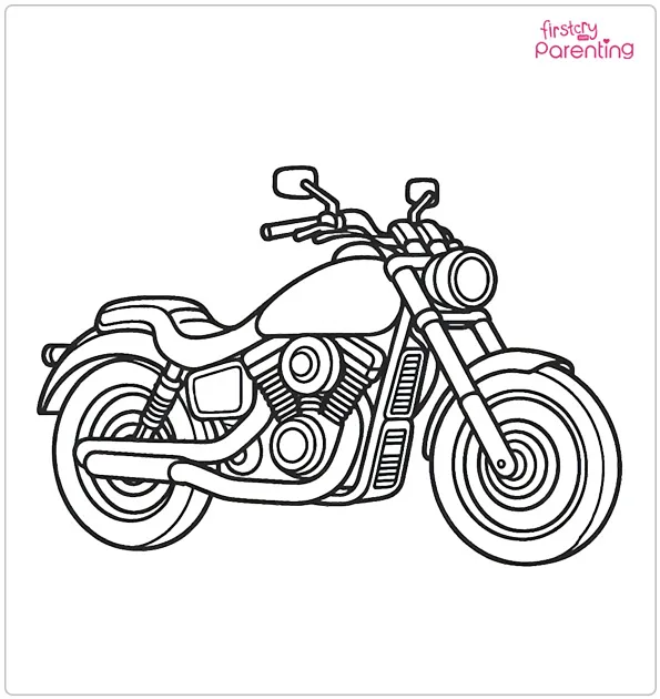 Simple Motorcycle Coloring Page