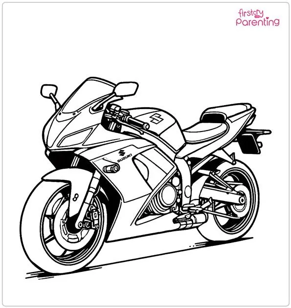 Suzuki Motorcycle Coloring Page