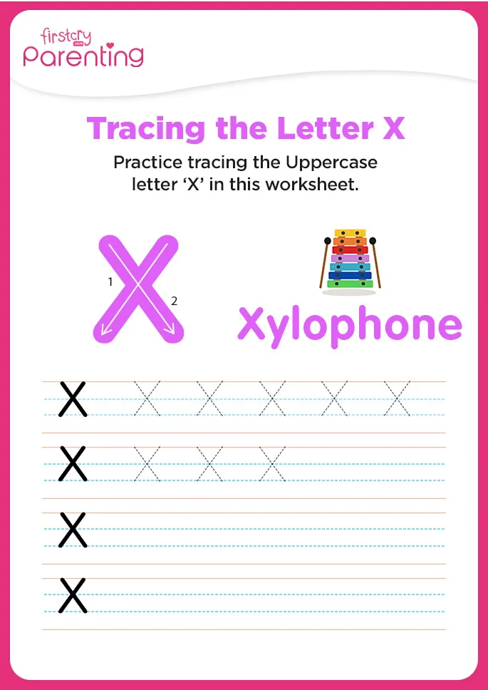 X for Xylophone worksheet