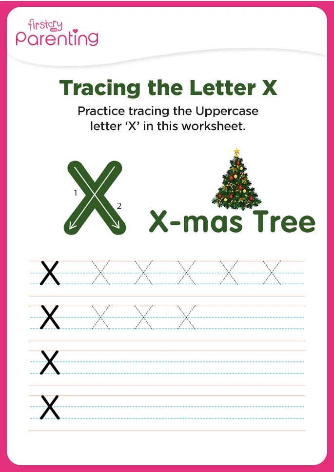 X for X mas tree worksheet