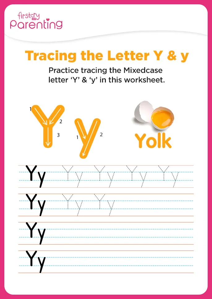 Yy for Yolk worksheet