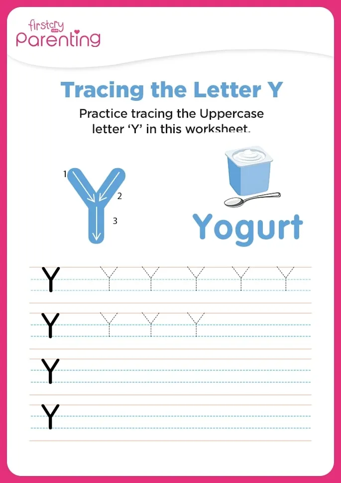 Y for Yogurt Worksheet