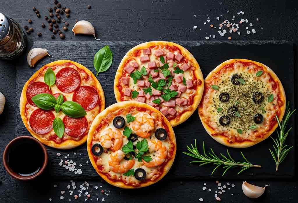 Mini Cheese & Spinach Pizzas