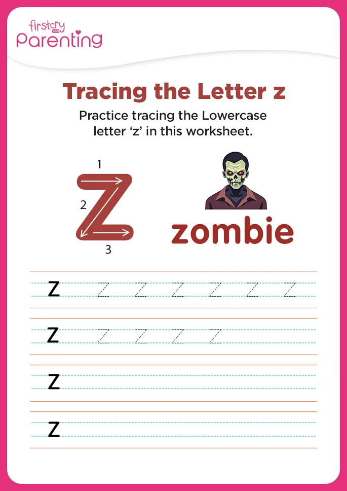 z for zombie worksheet