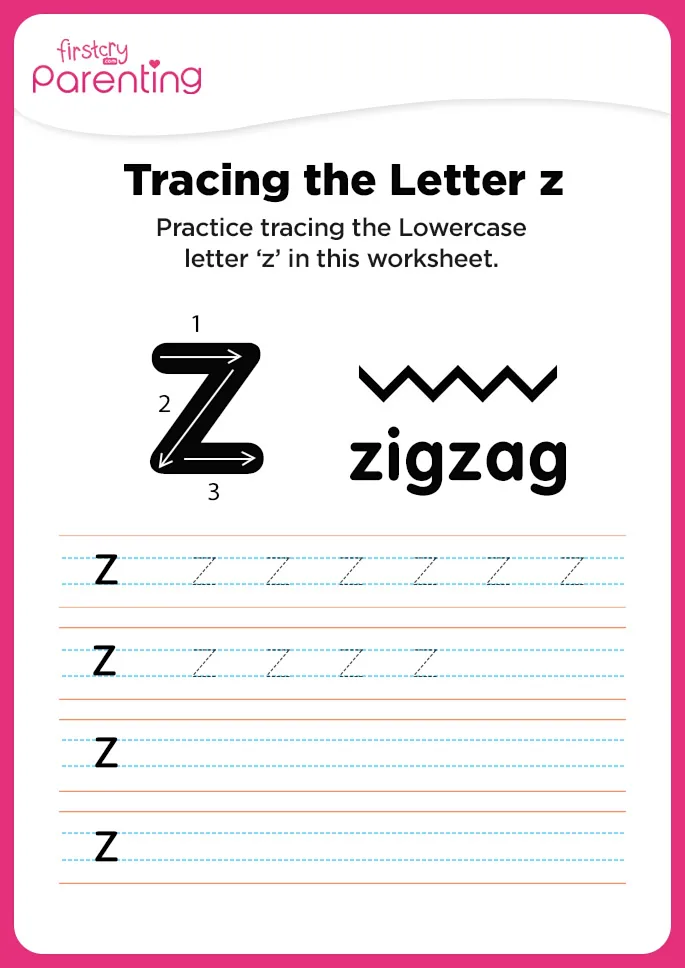 z for zigzag worksheet