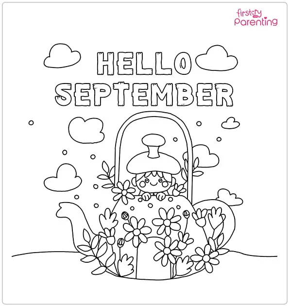 Hello September Coloring Page