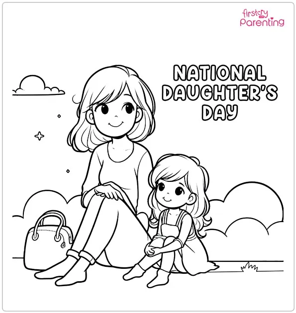 National Daughter's Day Coloring Page