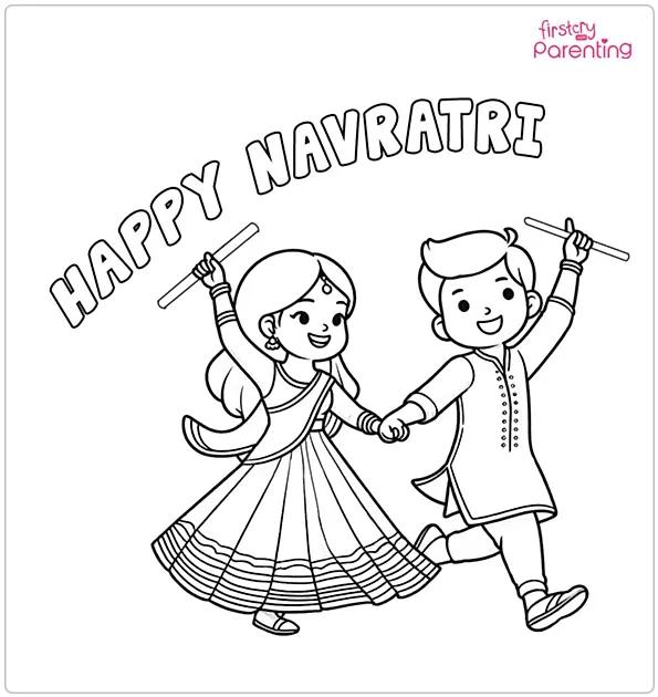 Navratri Coloring Page