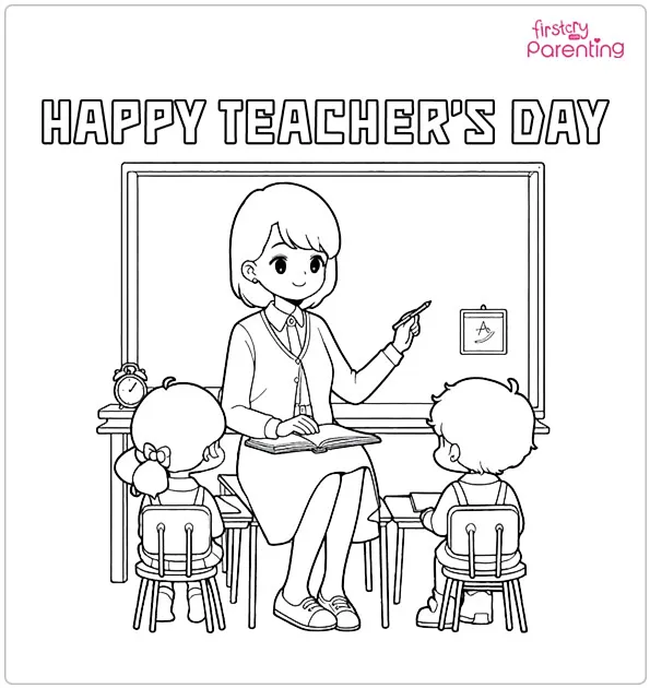 Teacher's Day Coloring Page