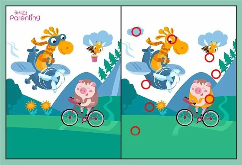 Spot 8 Differences in 19 Seconds Image 2 - Solution