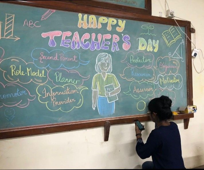 chalk art Board Decorations for Teachers’ Day