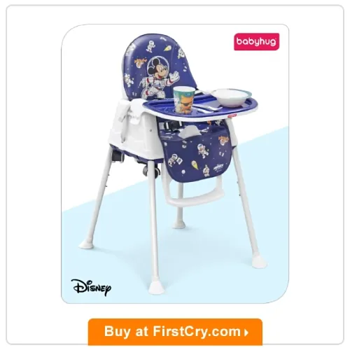 Babyhug Disney Mickey & Friends Space Theme 3 in 1 Comfy High Chair 