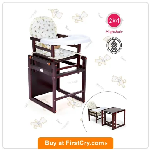 Babyhug Verona 2 In 1 Wooden High Chair