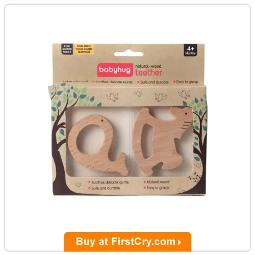 Babyhug Natural Steam Beech Wood Teether