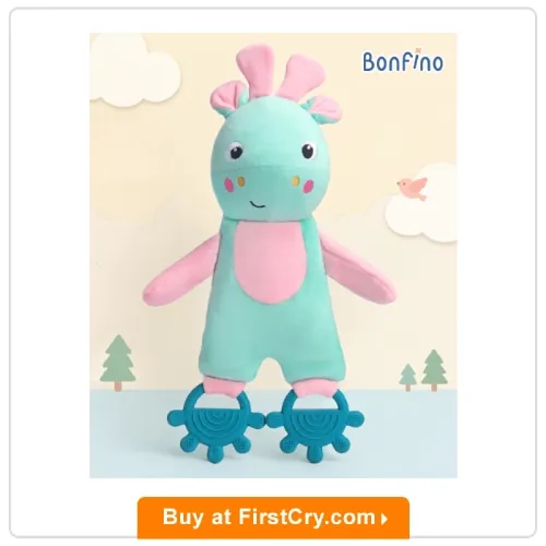 Bonfino Premium Crinkle Teething Plush Soft Toy for Babies