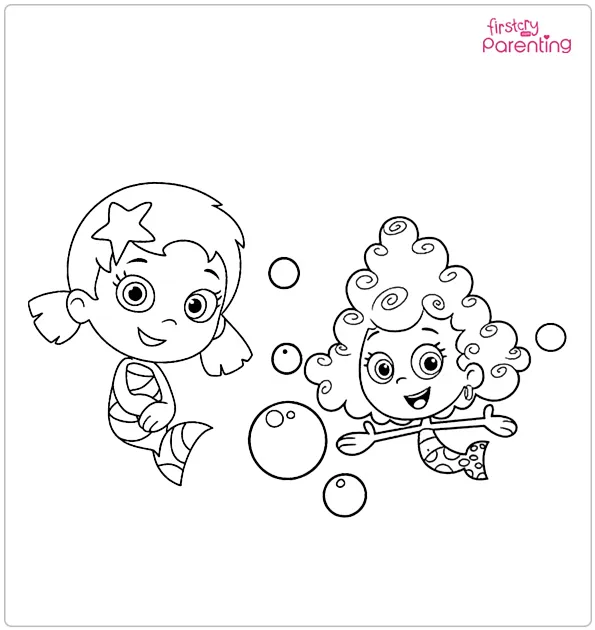 Deema and Oona from Bubble Guppies Coloring Page