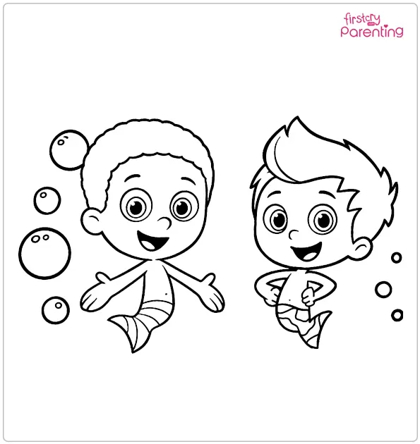 Gil and Goby from Bubble Guppies Coloring Page