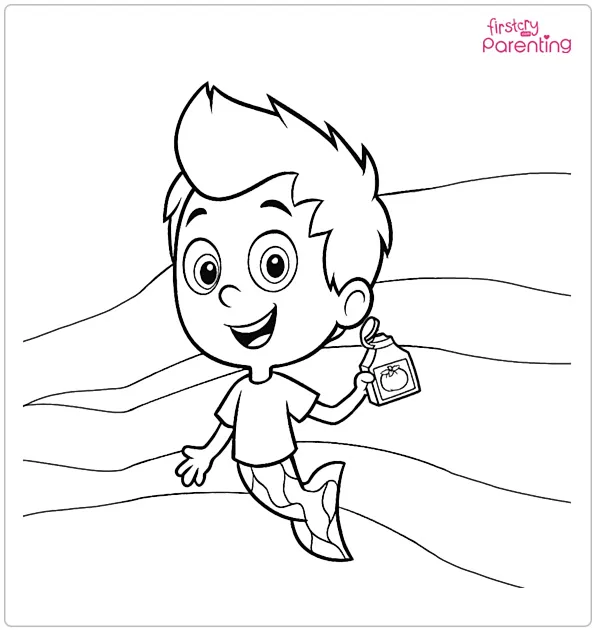Gil Has Bottle In Hand Coloring Page