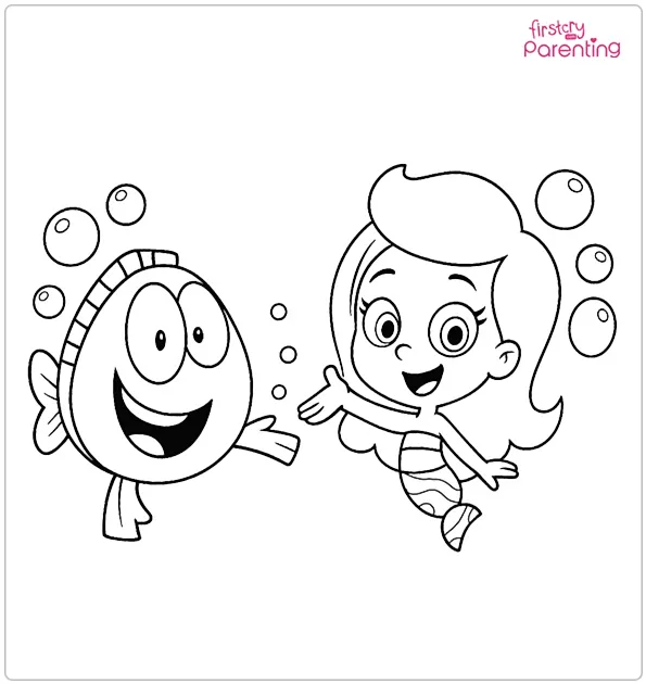 Molly with Mr Grouper Coloring Page