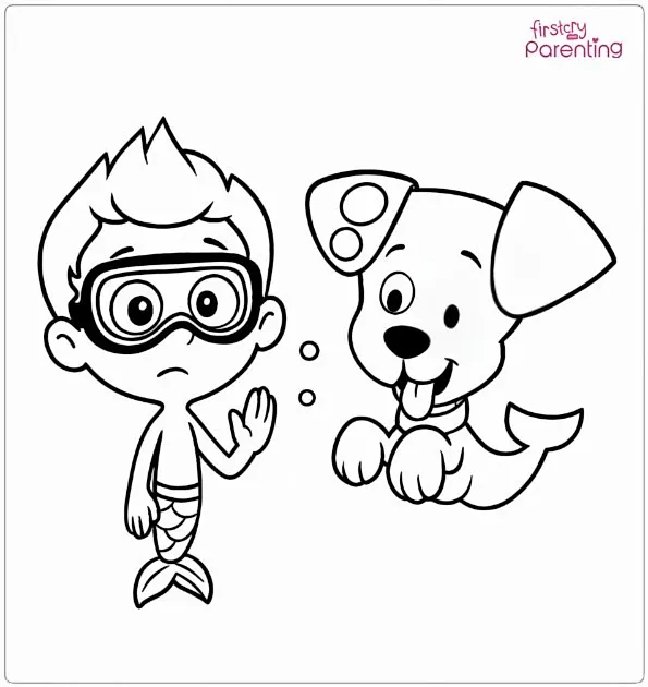 Nonny with Puppy Coloring Page