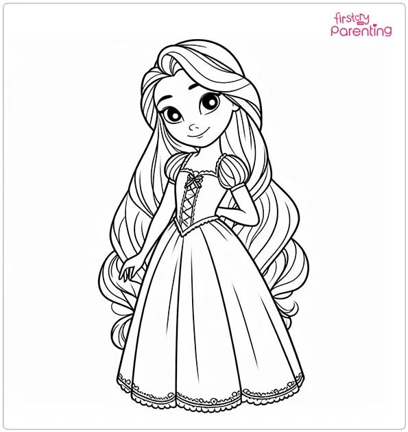 Princess Rapunzel Coloring Page