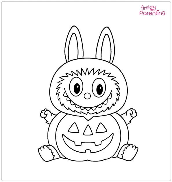 Halloween Labubu Coloring Page