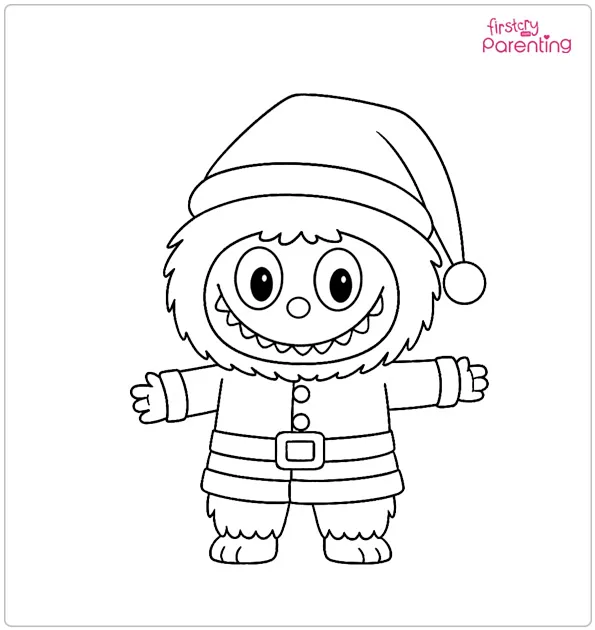 Christmas Labubu Coloring Page