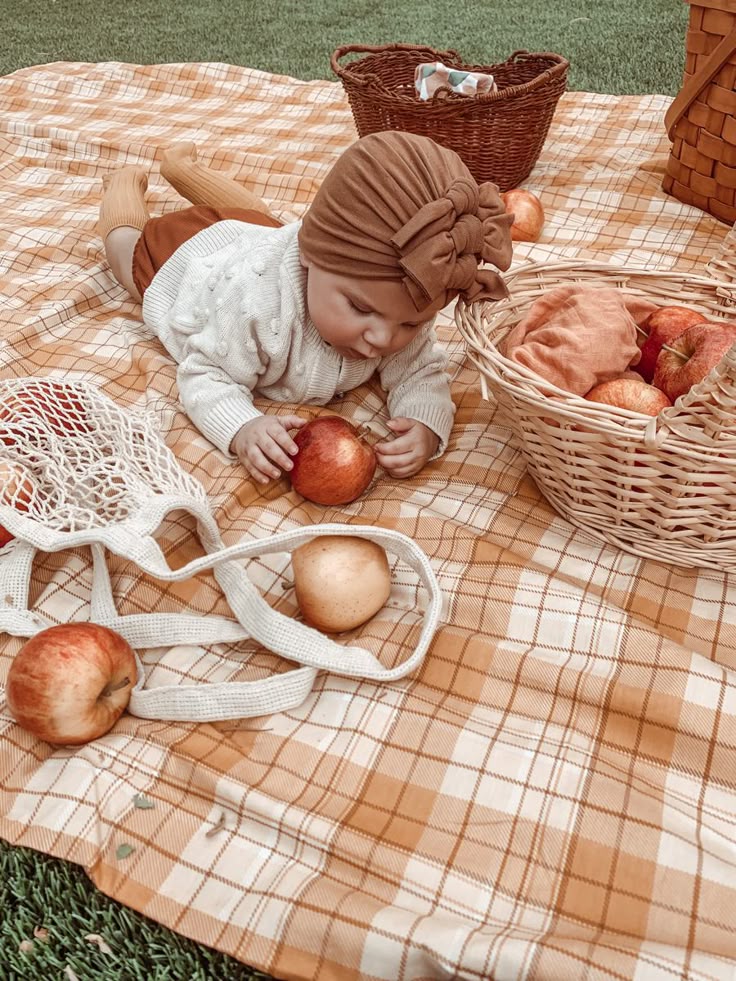 baby fall photoshoot vintage quilt