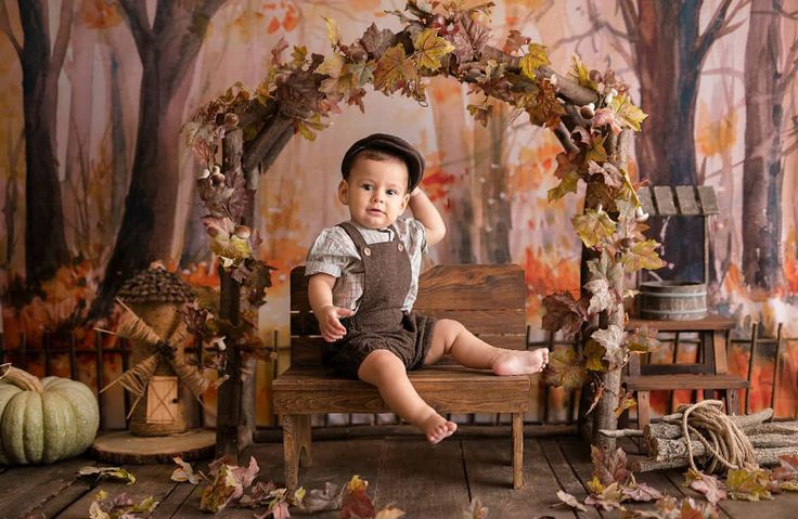 baby photoshoot fall indoor