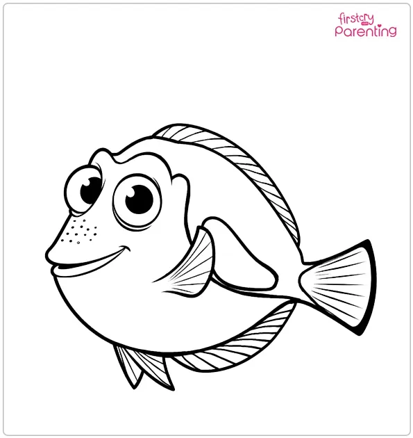 Dory the Blue Tang Fish Coloring Page