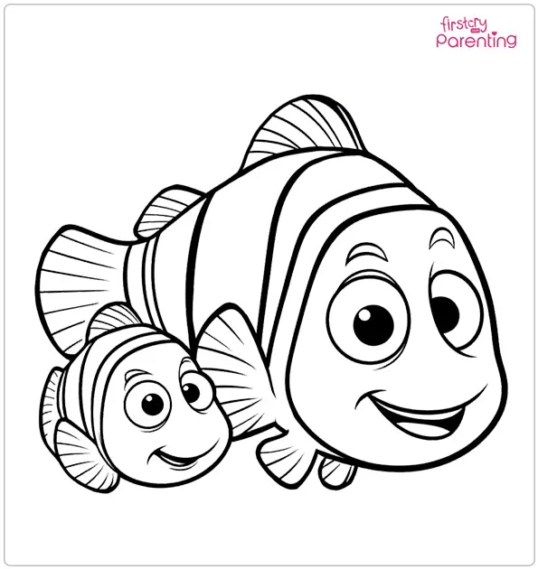 Nemo and Marlin Coloring Page