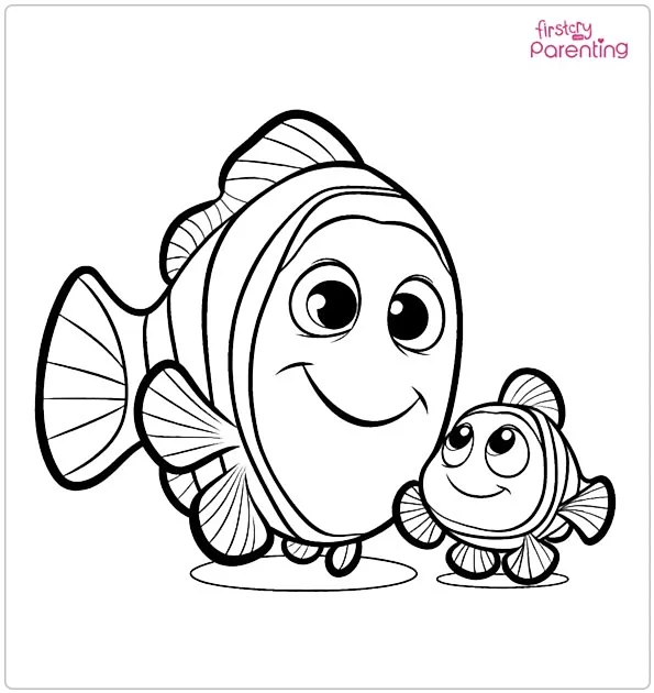 Nemo and Mom Coloring Page
