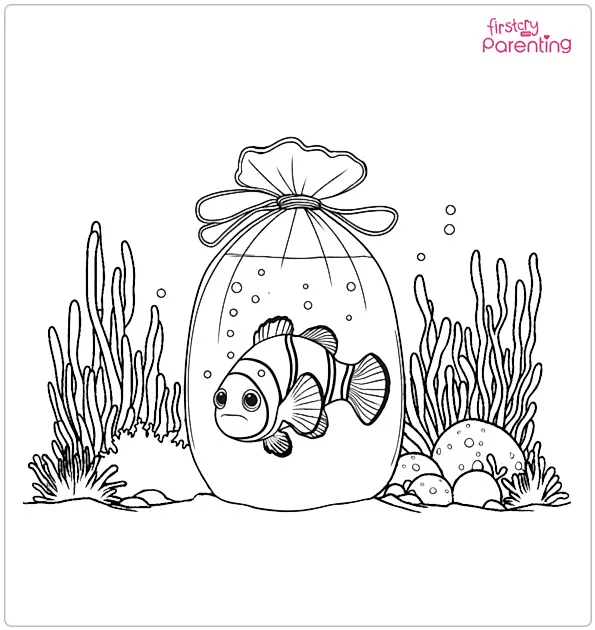 Nemo in a Bag Coloring Page