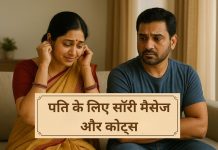 पति के लिए दिल को छूने वाले सॉरी मैसेज और कोट्स Pati Ke Liye Sorry Messages & Quotes