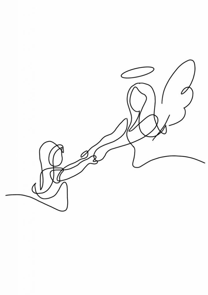 Angel Silhouette Holding a Baby tattoo