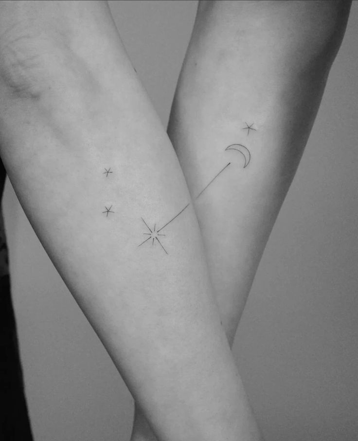 Star and Moon couple tattoo