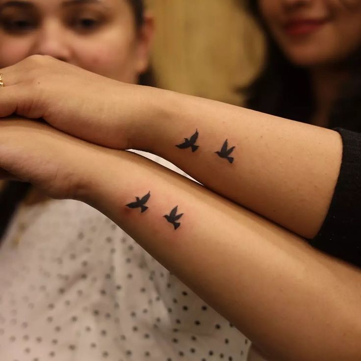 Bird Pair in Flight couple tattoo