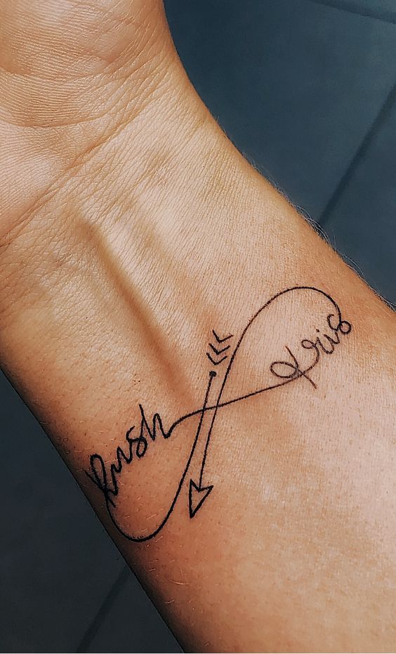 Infinity Loop with Two Names tattoo