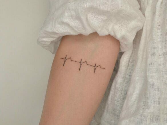 Series of Heartbeats tattoo