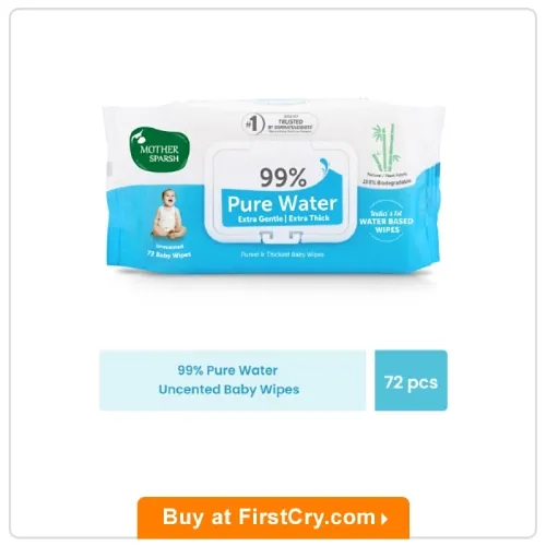Mother Sparsh Unscented 99 % Pure Water Baby Wipes Mother Sparsh Unscented 99 % Pure Water Baby Wipes