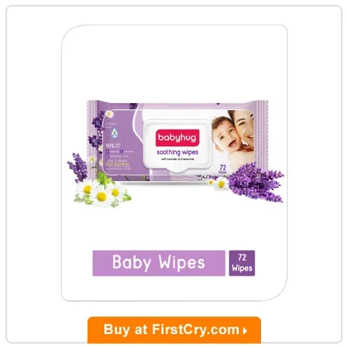 Babyhug 98% Water Soothing Lavender & Chamomile Baby Wet Wipes Babyhug 98% Water Soothing Lavender & Chamomile Baby Wet Wipes