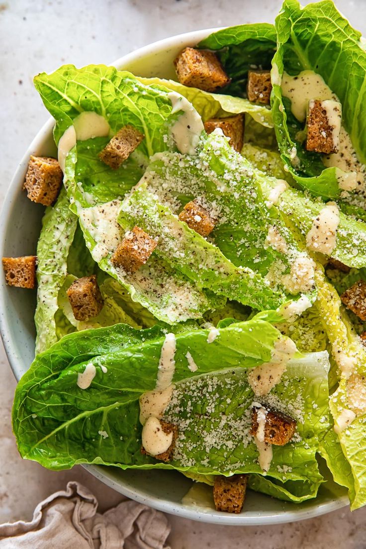 Eggless Caesar Salad With Anchovy Paste
