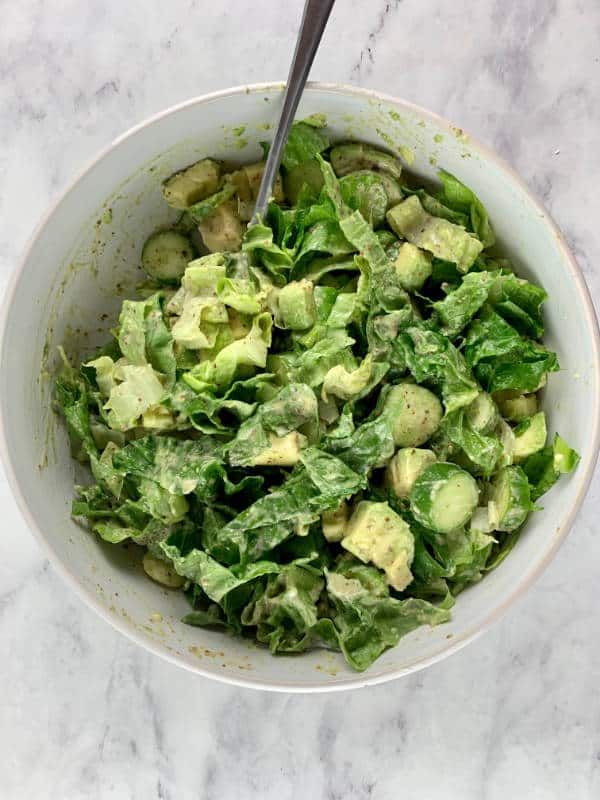 Eggless Caesar Salad With Avocado