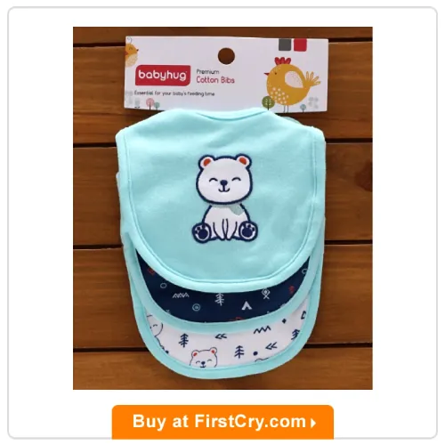 Babyhug Cotton Bibs Bear