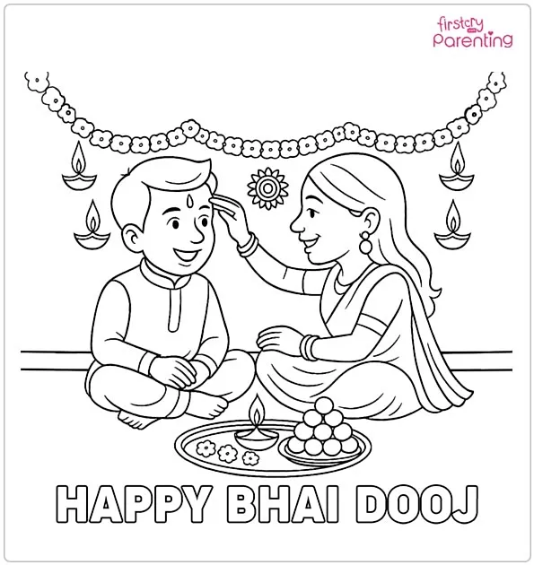 Bhaidooj Coloring Page