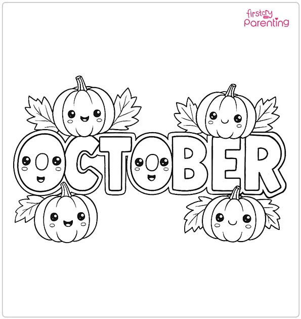 Cute October Coloring Pages
